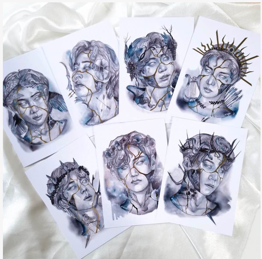 BTS as Gods Painting Prints