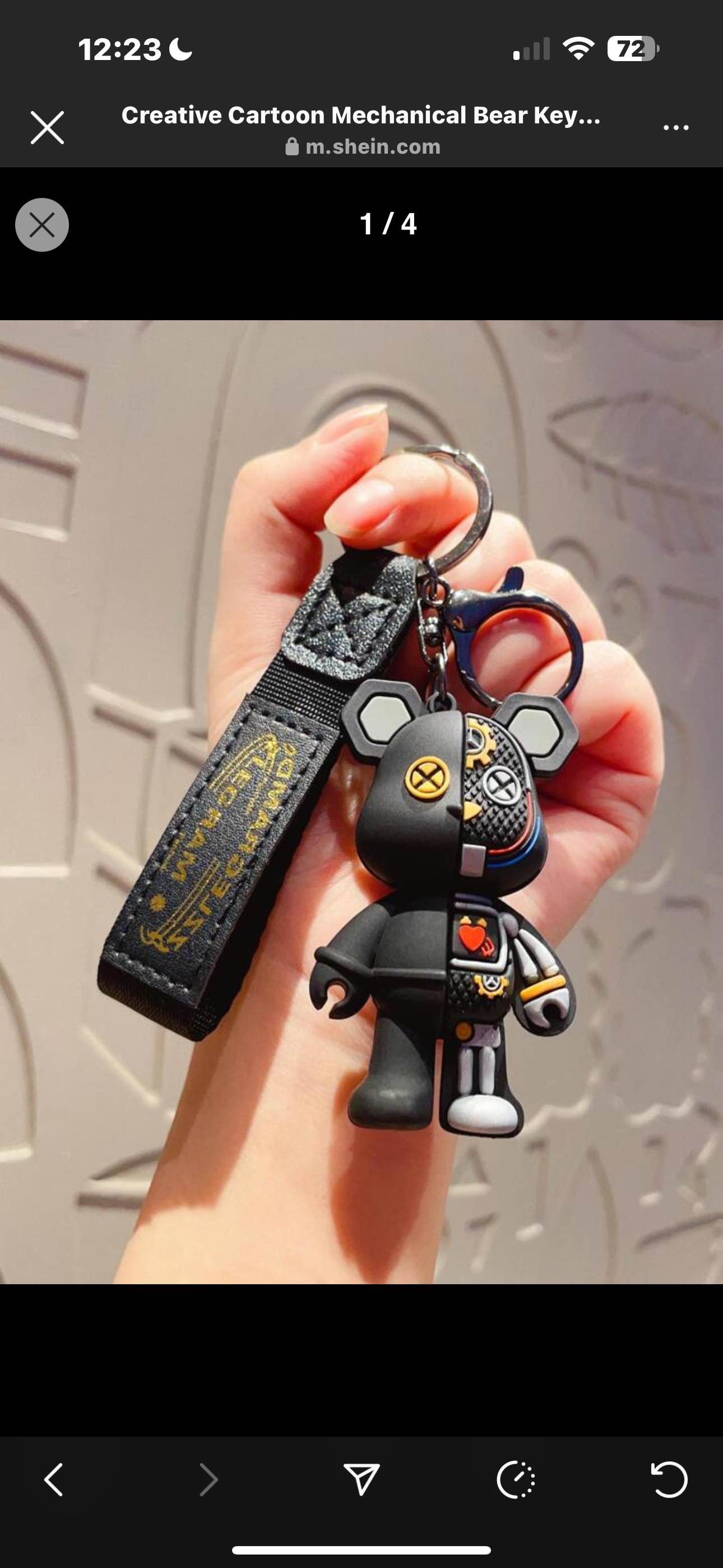 Creative Cartoon Mechanical Bear Keychain Elegant Bag Accessory Unique Ins Style Keyring For Car