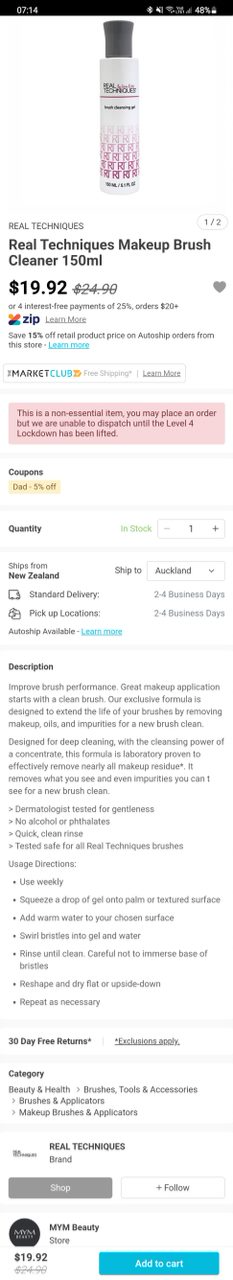 Real Techniques Makeup Brush Cleaner 150ml