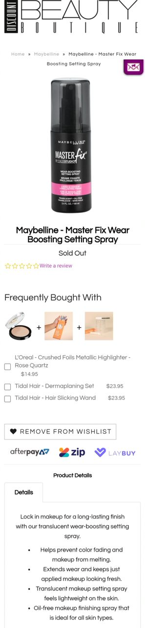 Maybelline - Master Fix Wear Boosting Setting Spray