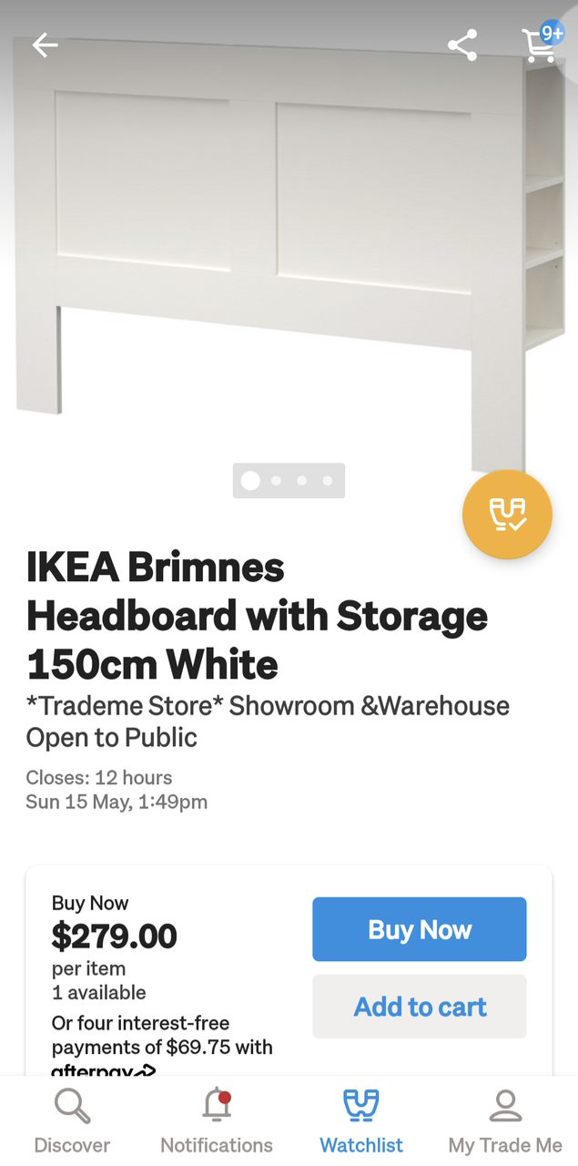 Brimnes Headboard with Storage 150cm White