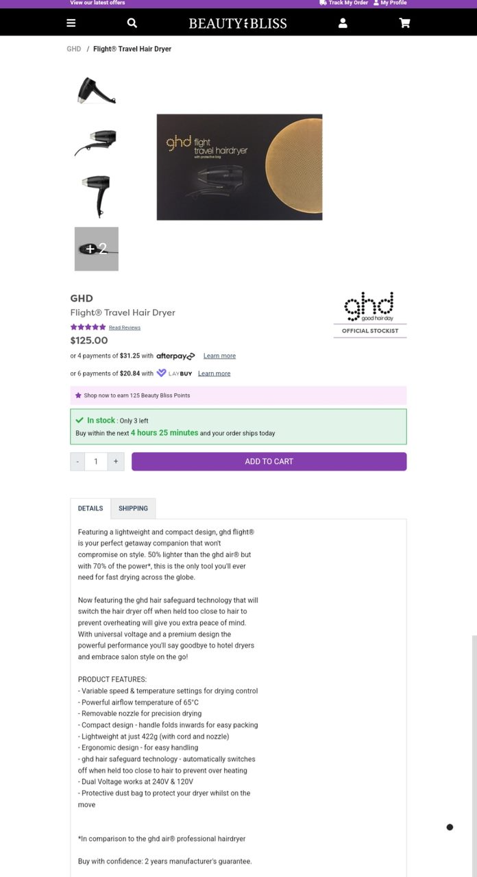 GHD Flight Travel Hair Dryer
