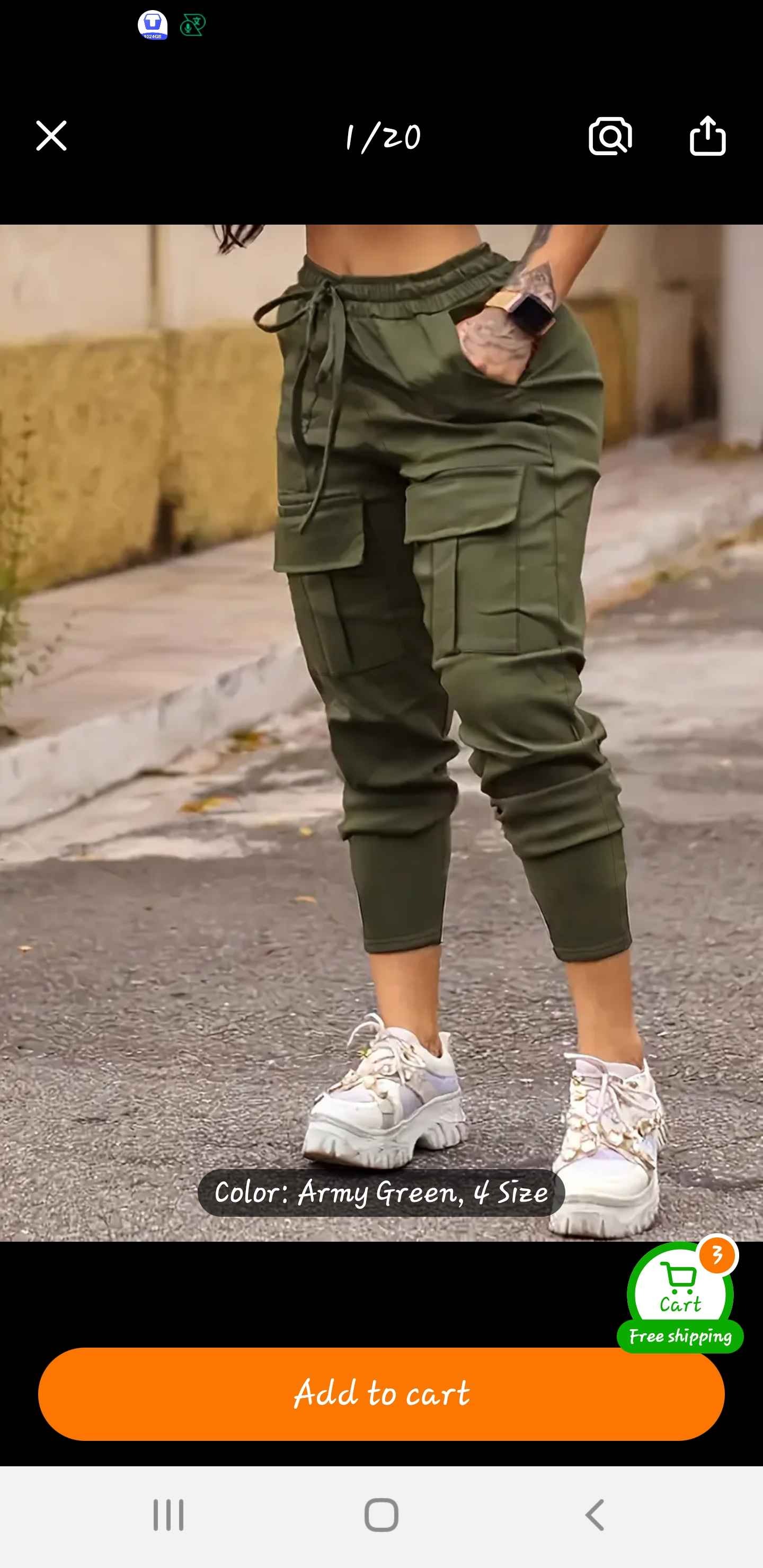 Cargo jogger pants with drawstrings