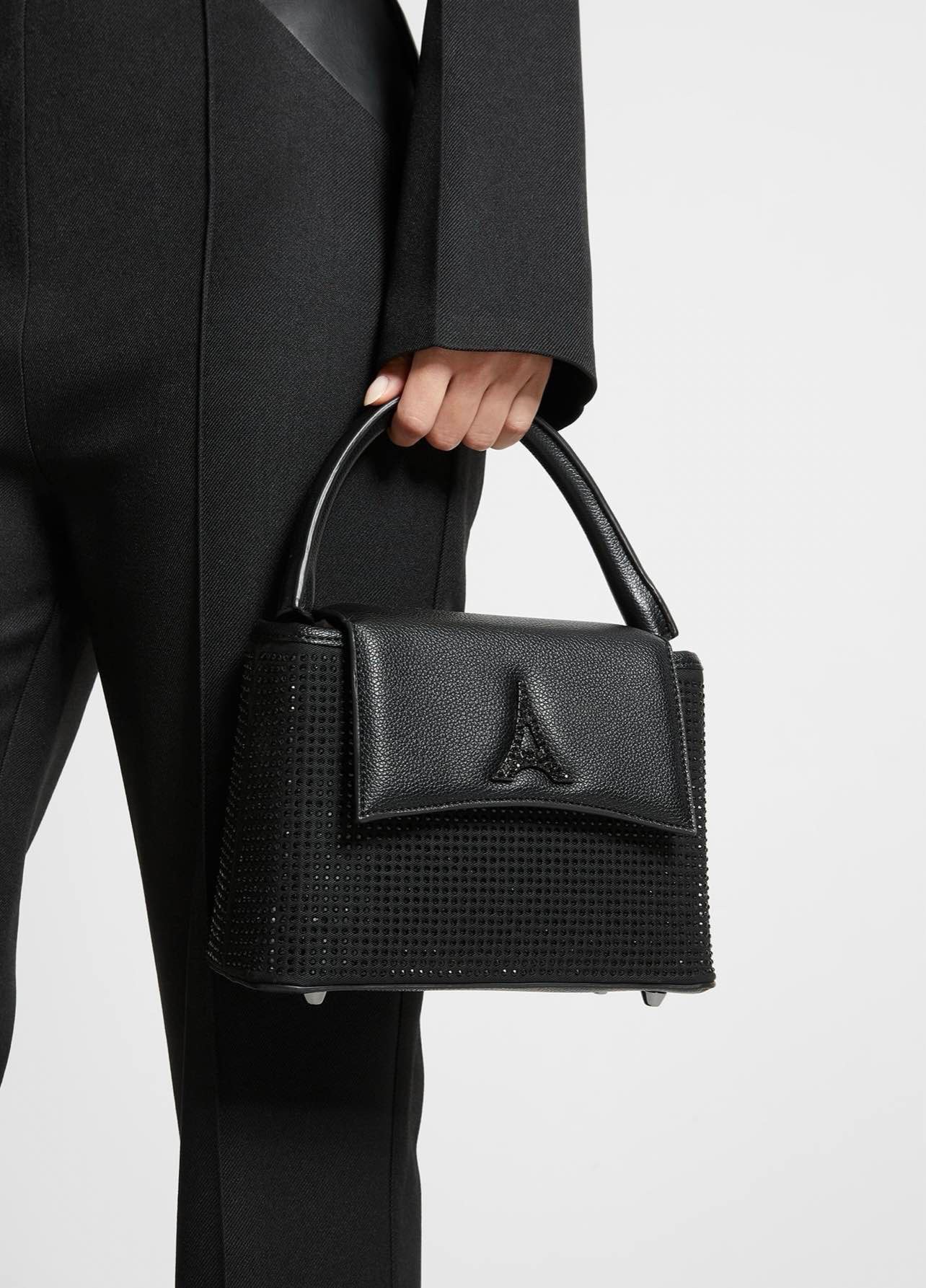 Rhinestone Eiffel Handbag - Black | Manière De Voir USA
