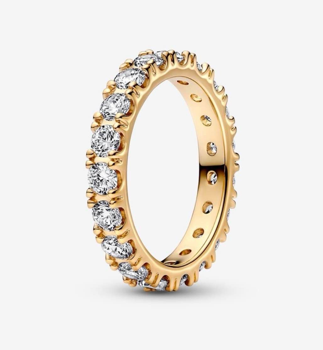 Sparkling Row Eternity Ring - Gold Plated