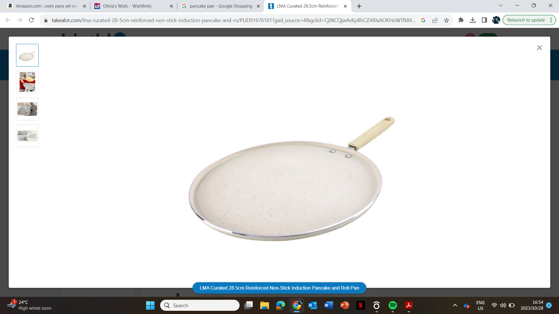 LMA Curated 28.5cm Reinforced Non-Stick Induction Pancake and Roti Pan