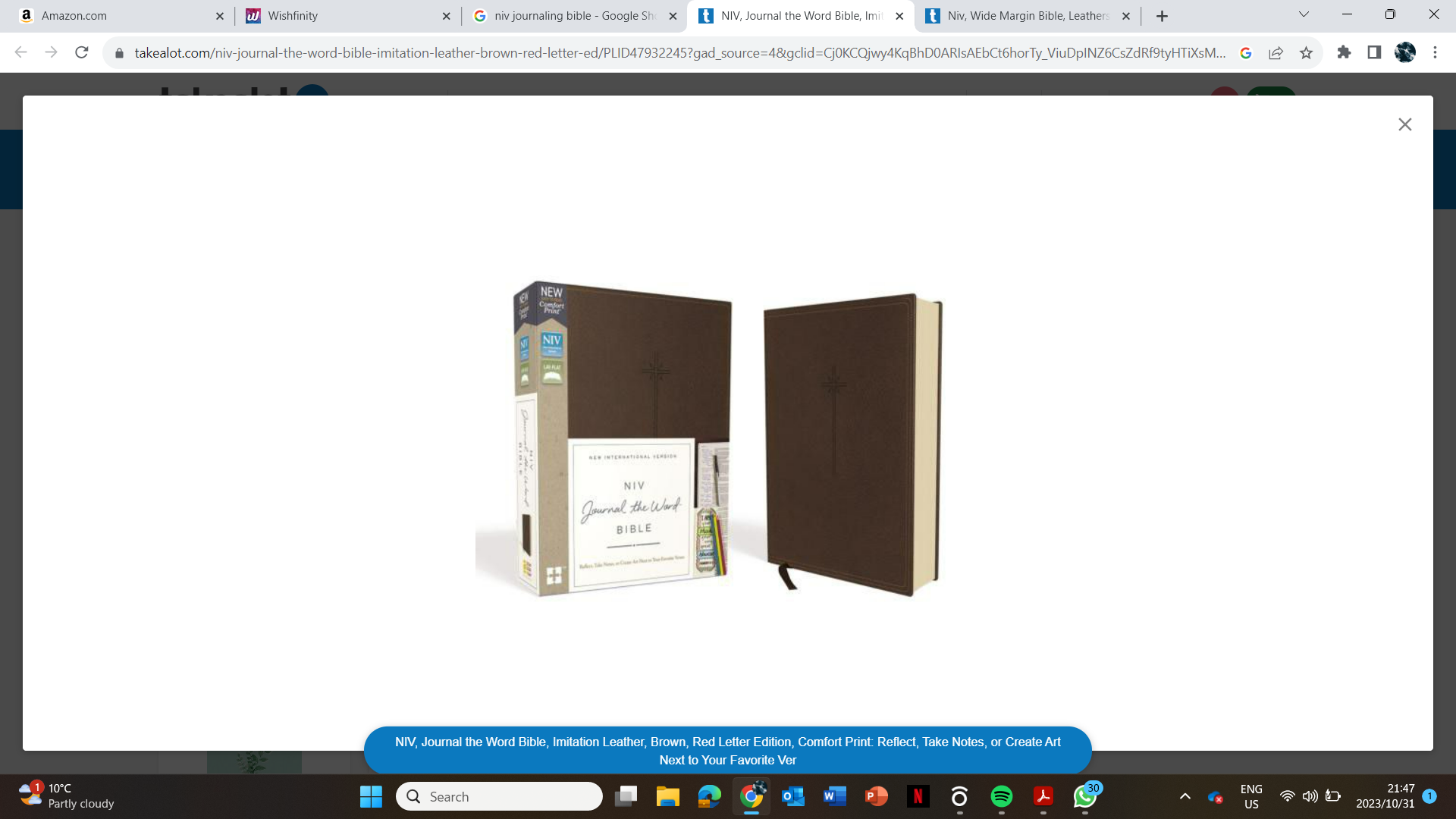 NIV, Journal the Word Bible, Imitation Leather, Brown, Red Letter Edition, Comfort Print: Reflect, Take Notes,