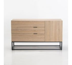 Amberly Oak 3 Drawer 1 Door Sideboard