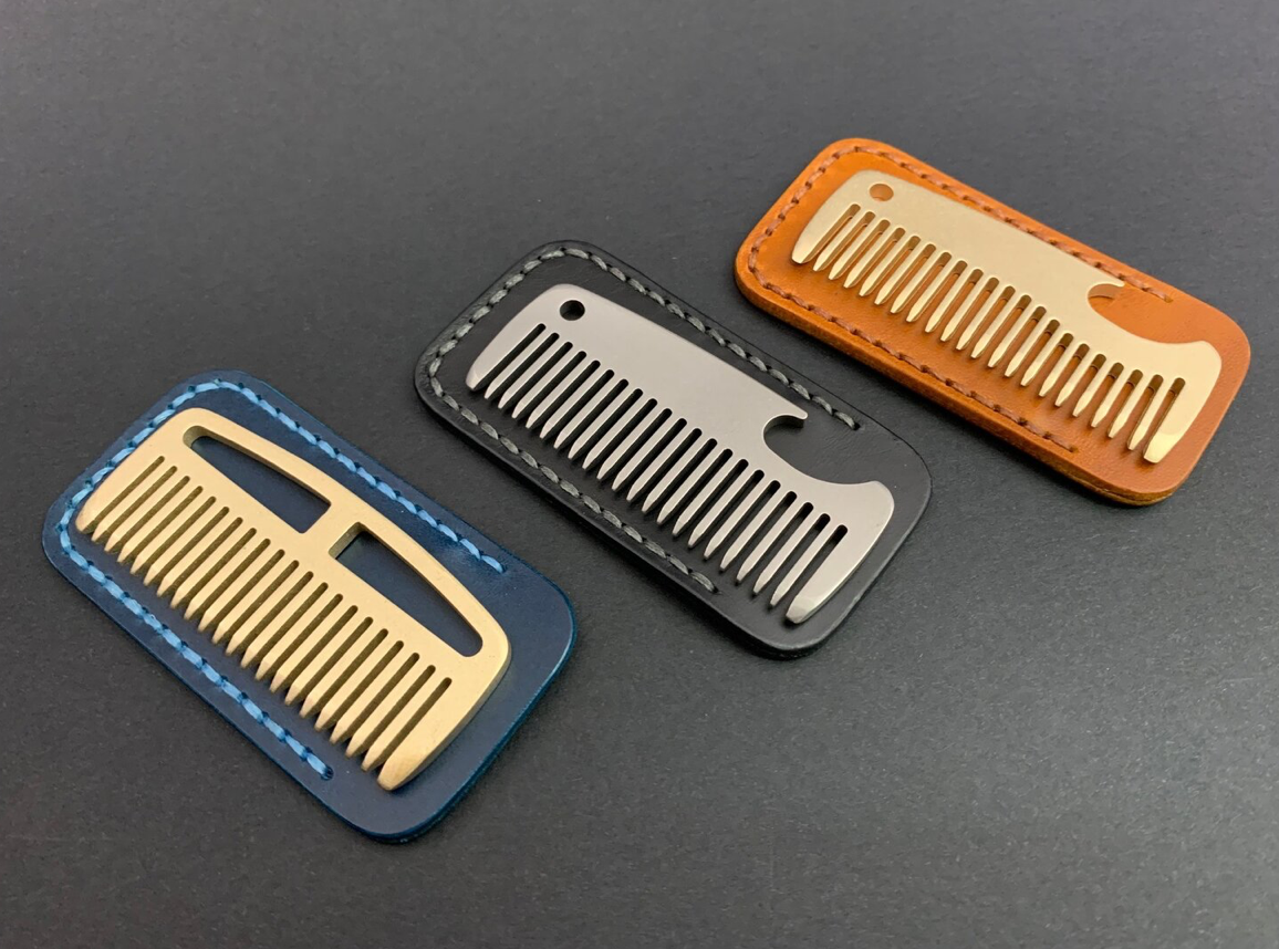 Compact Pocket Combs - Titanium & Brass (colorway options) — Metal Comb Works