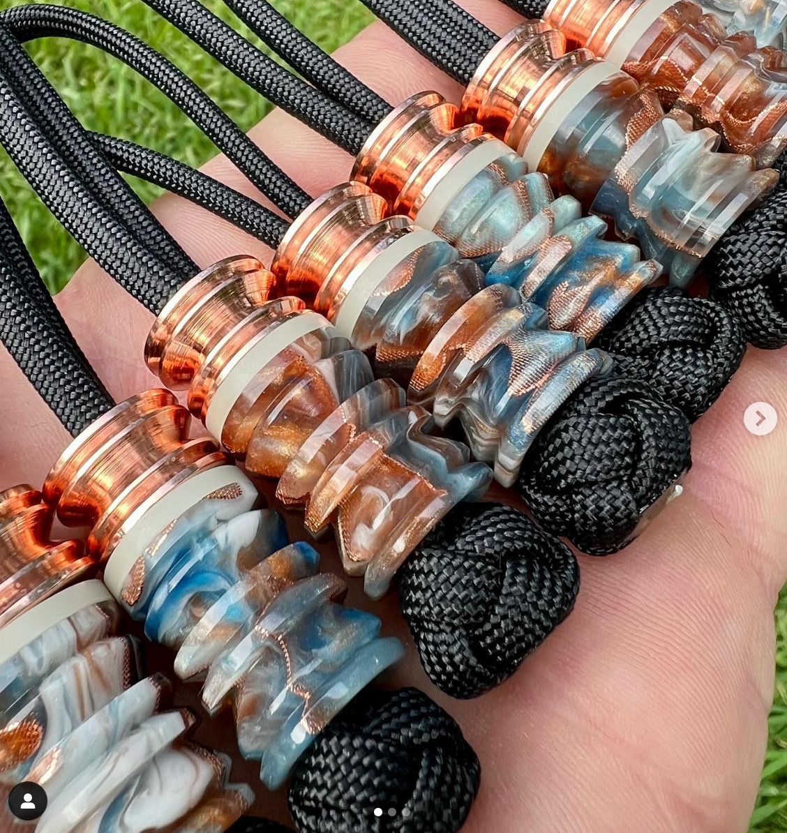 Nich Sloan on Instagram: "Copper Core resin swirl OG’s paired with some polished copper nanos make a nice pair. @j.huecustoms killed this resin pour with the copper mesh embedded. I love it.
These will drop tonight in the fb group at 8:30pm est ?
#gr