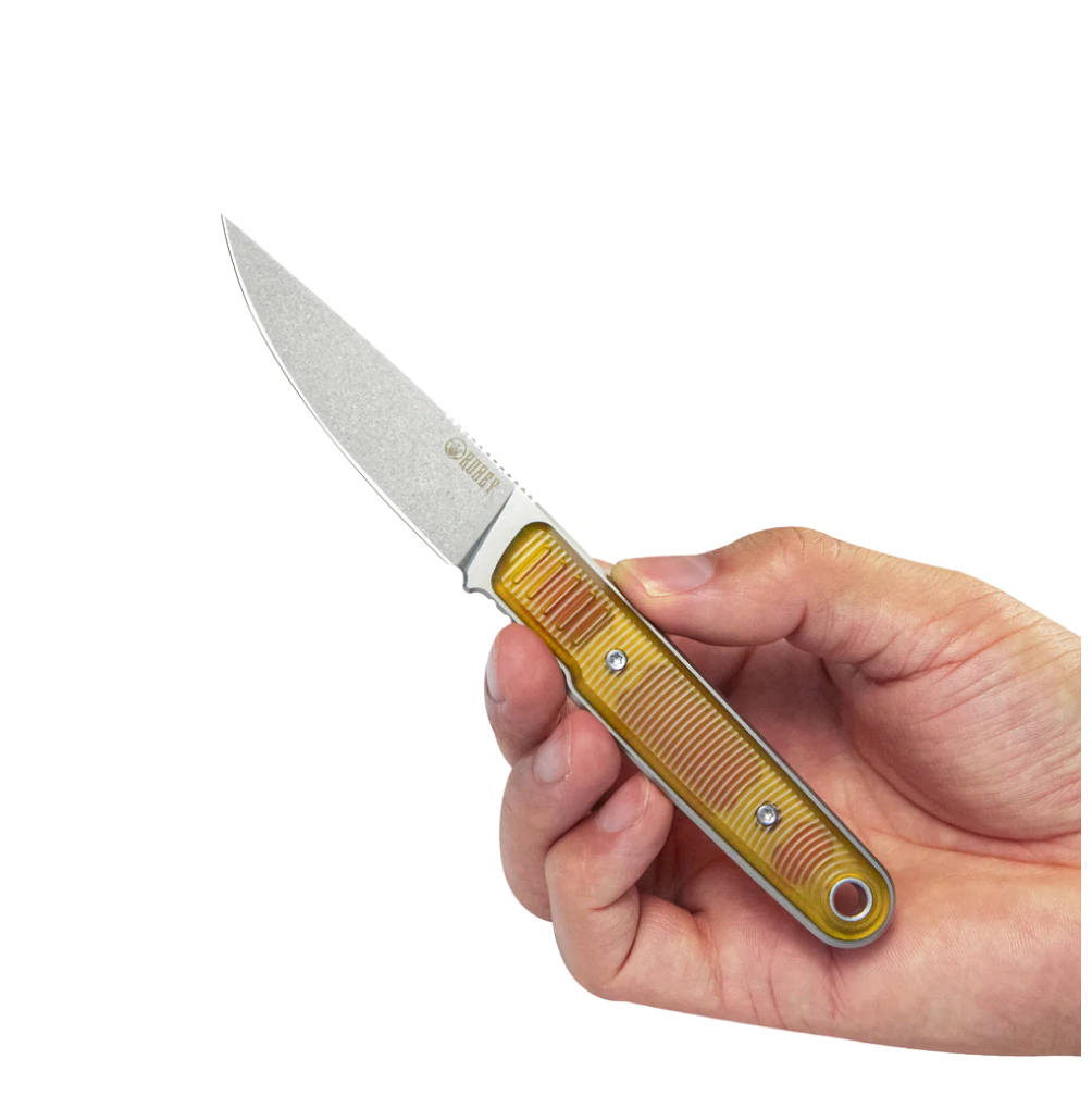 JL Kwaiken Fixie Every Day Carry Fixed Blade Knife Ultem 3.11'' Drop Point Beadblast 14C28N KU356C