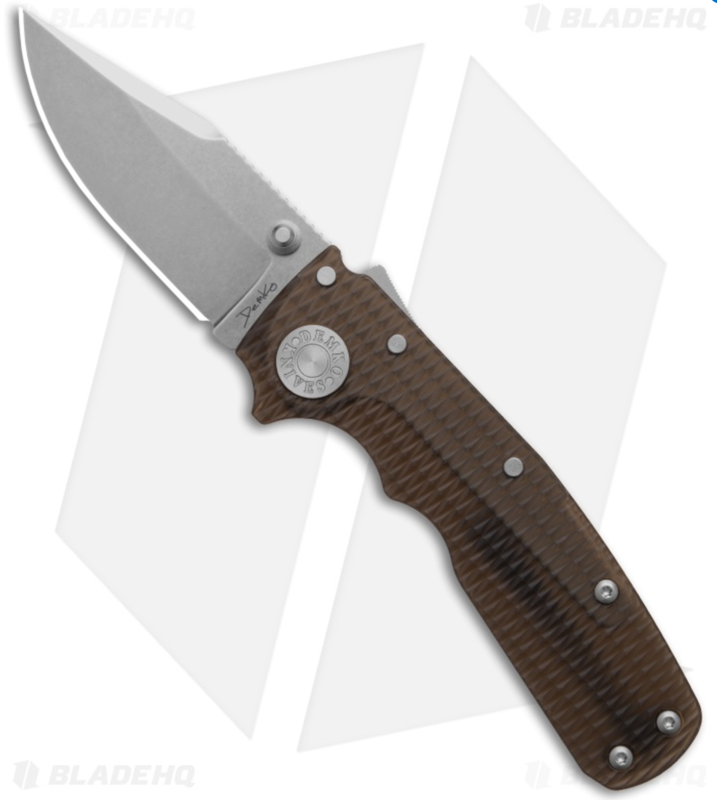Demko Shark Cub Clip Point Knife Textured Smoke Ultem