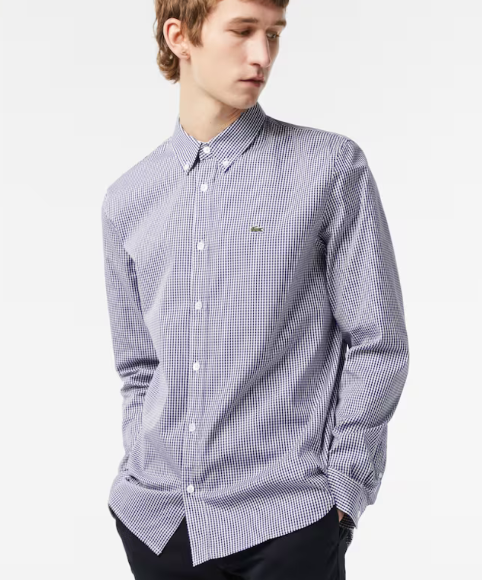 LACOSTE MEN'S REGULAR FIT PREMIUM COTTON SHIRT