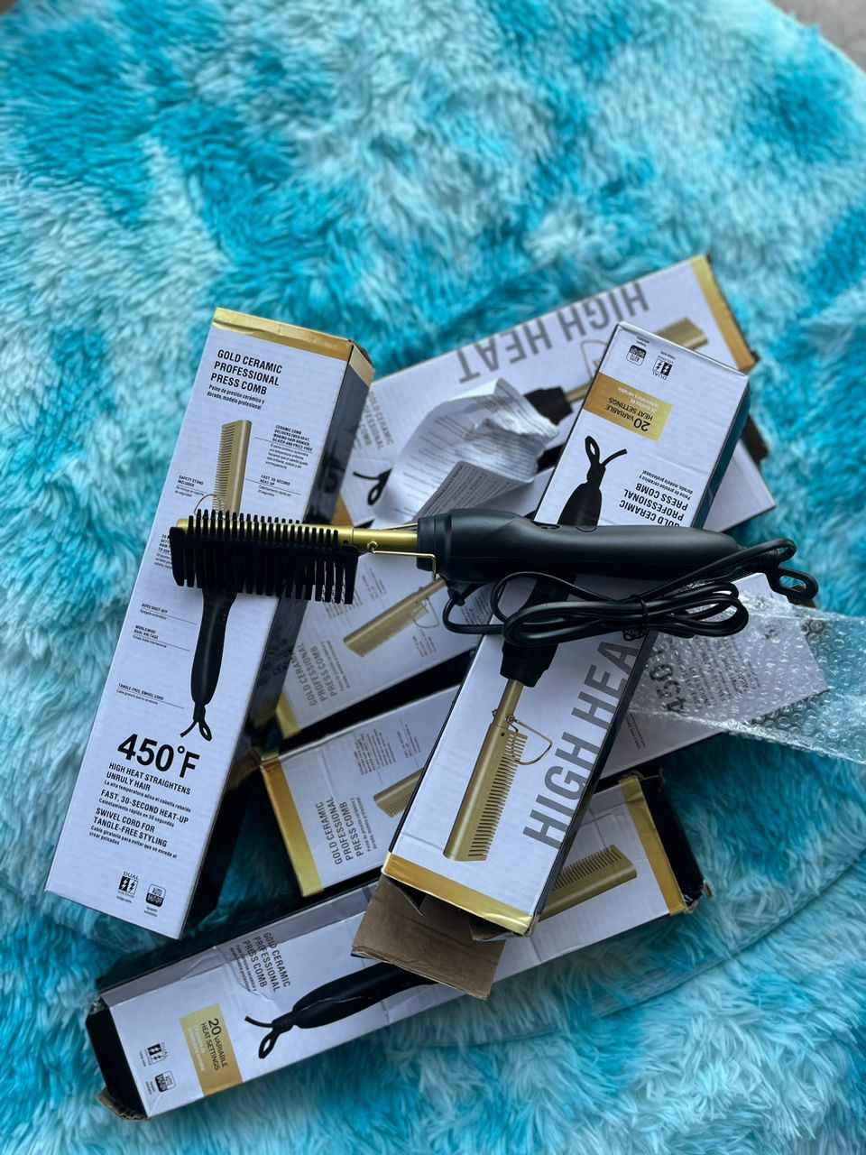 Electric Hot Comb Made With Aluminium Alloy And ABS Durable And Long-lasting Easy To Multifunctional