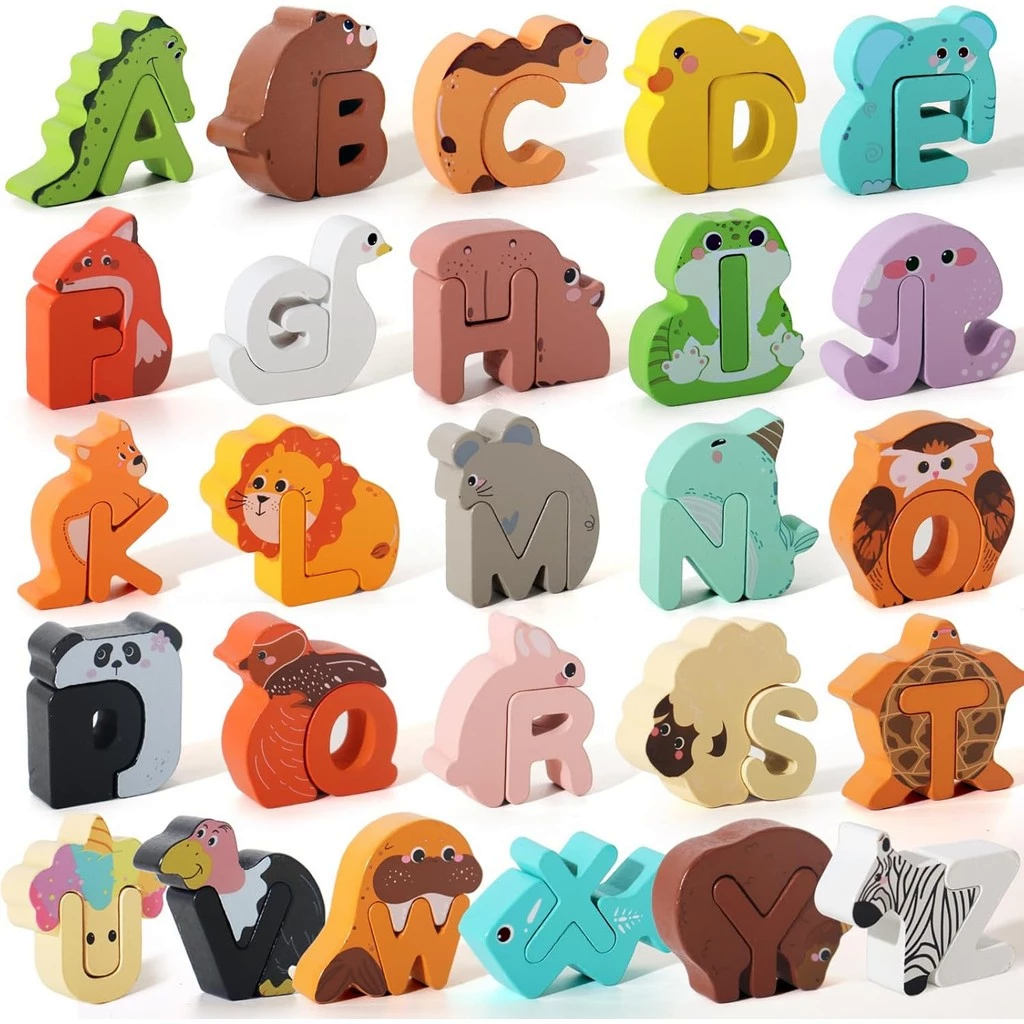 Grey - Wooden Animal Puzzles