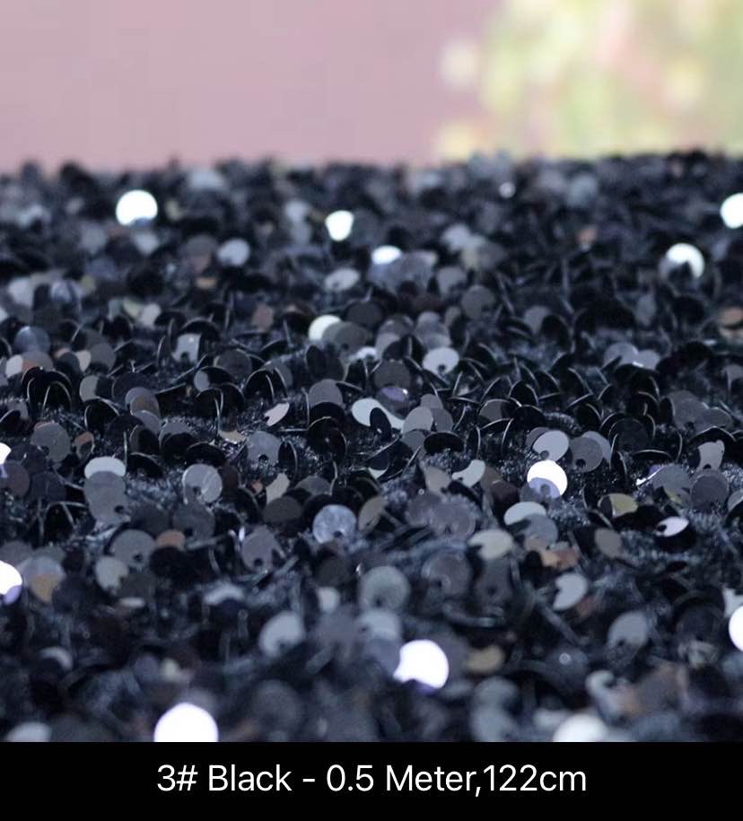 Aggie - Sequin Fabric Black (1 yard)