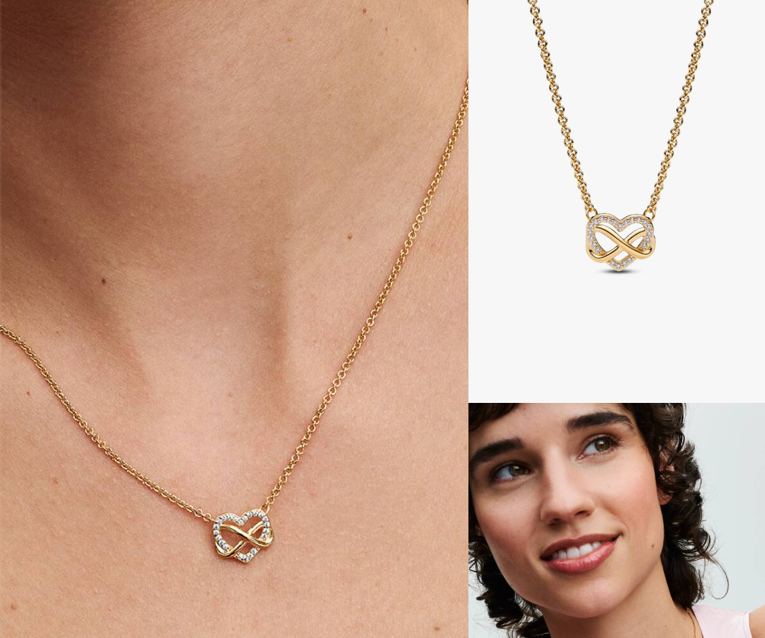 gold heart necklace pandora