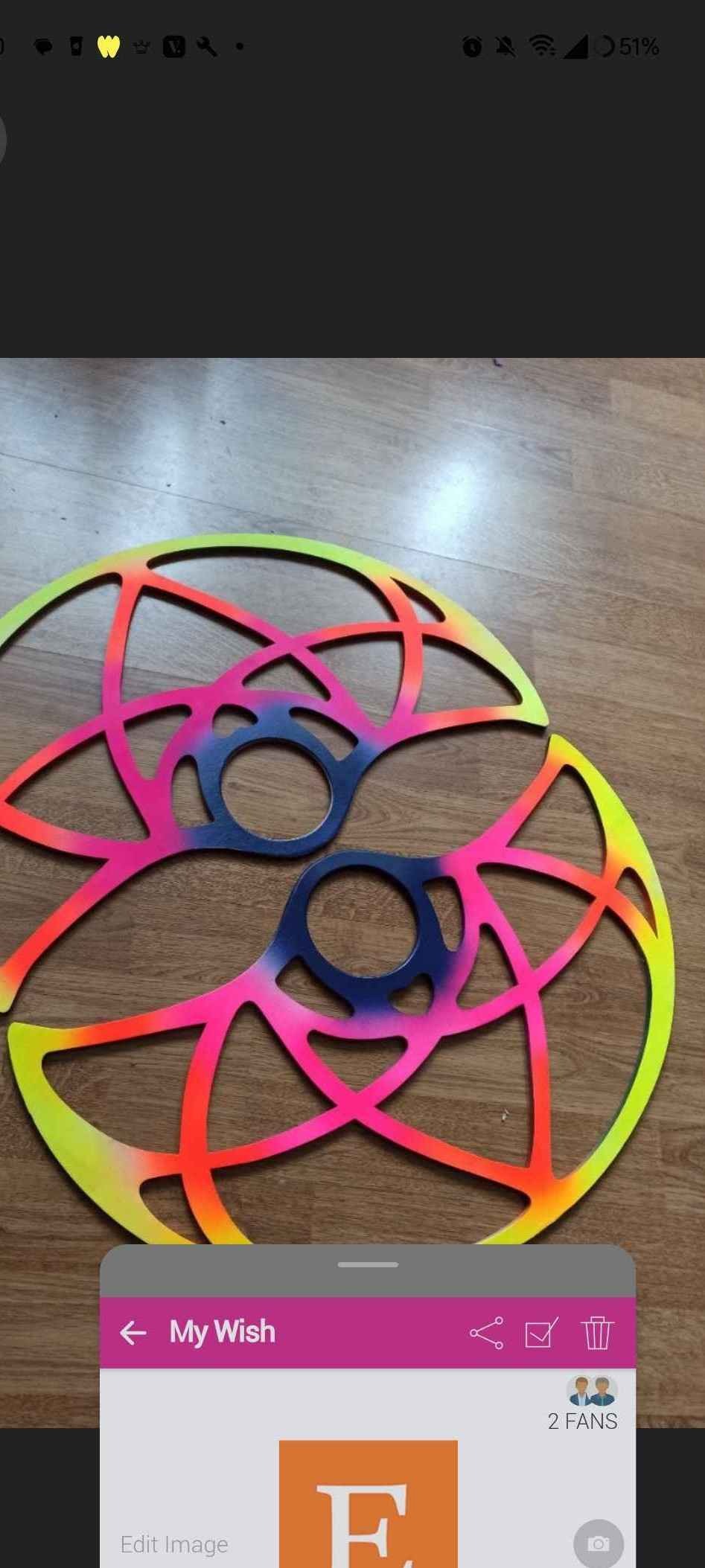 Flourescent spin fans for performance Mandala