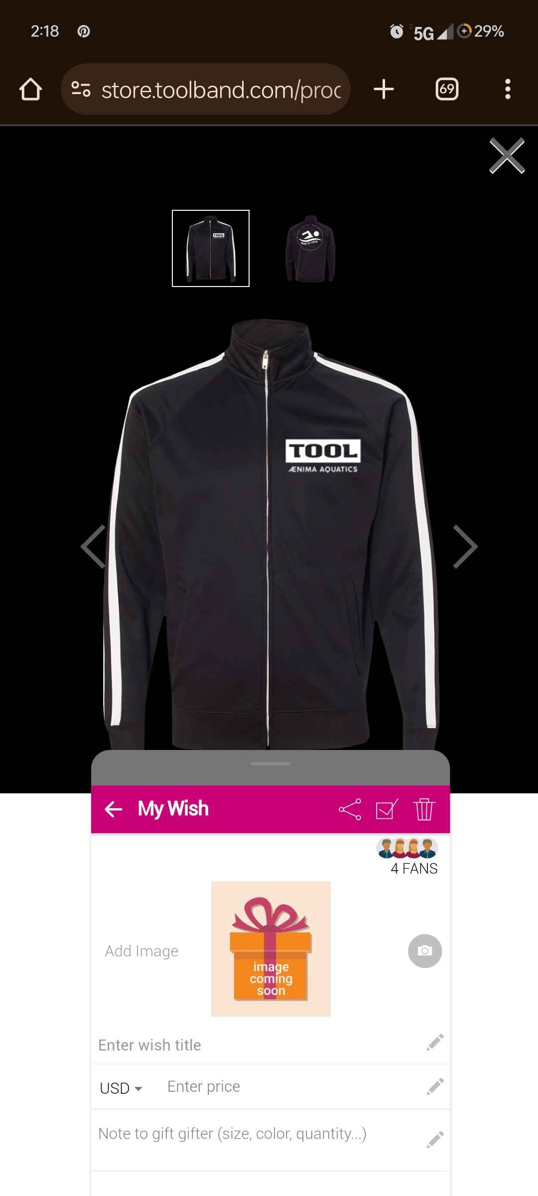 tool learn to swim jacket