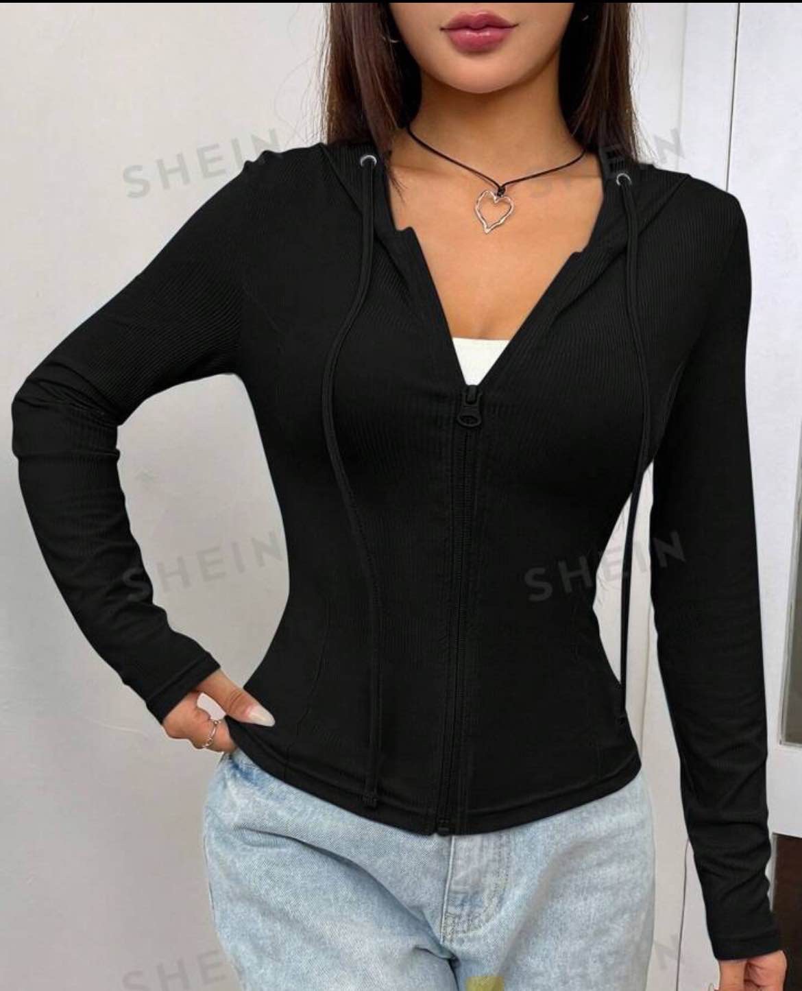 Zip Up Drawstring Hooded Comfy Sweatshirt