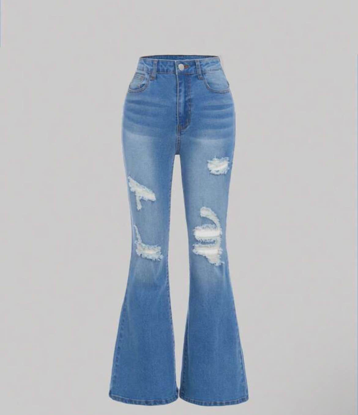 Teen Girl Ripped Flare Leg Jeans