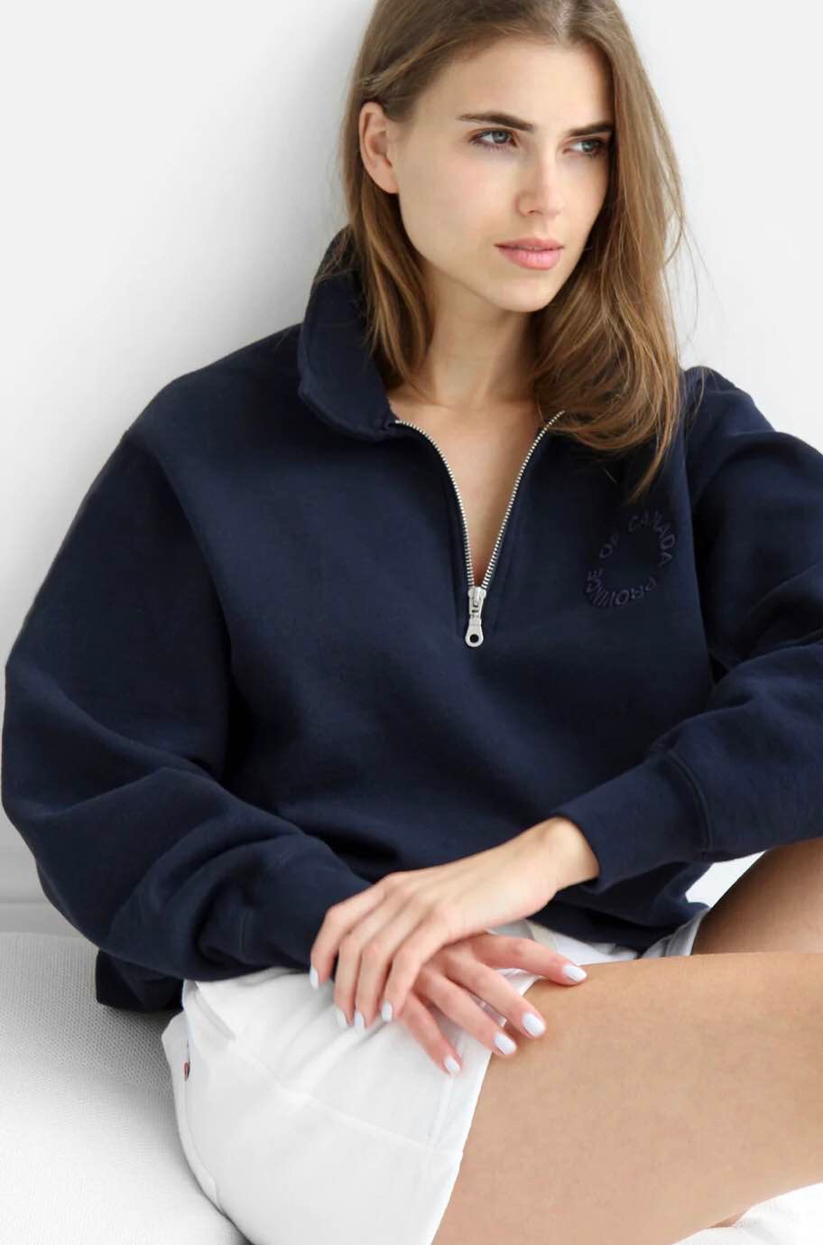 Half Zip Fleece Sweatshirt Navy - Unisex