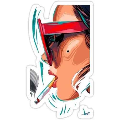 smoking woman sticker - Google Shopping