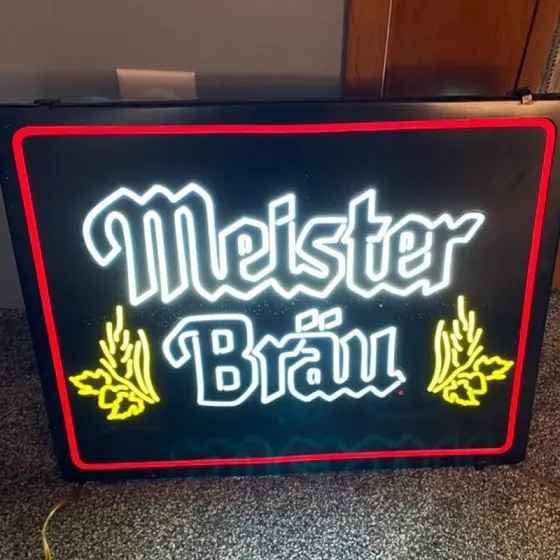 meister brau - neon lighted sign