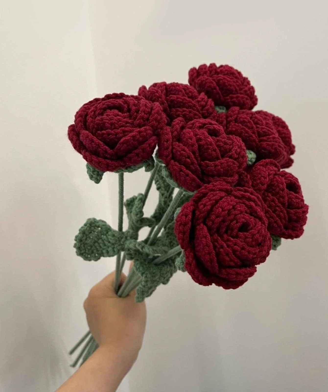 1/5pcs Knitted Rose Decor, Minimalist & Practical