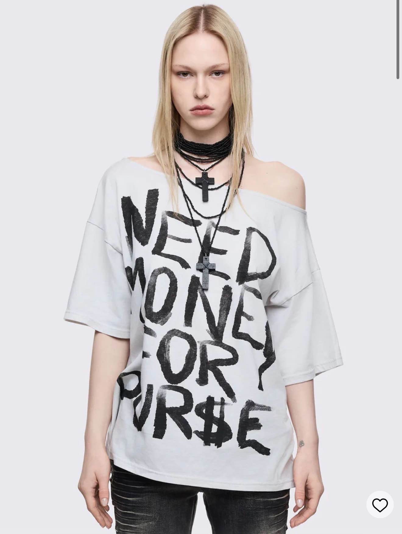 Need Money Off-Shoulder T-Shirt