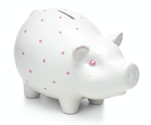 Piggy bank in earthenware, pink. | Tiffany & Co.