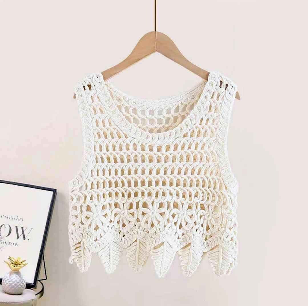 Hollow Out Crochet Crop Top