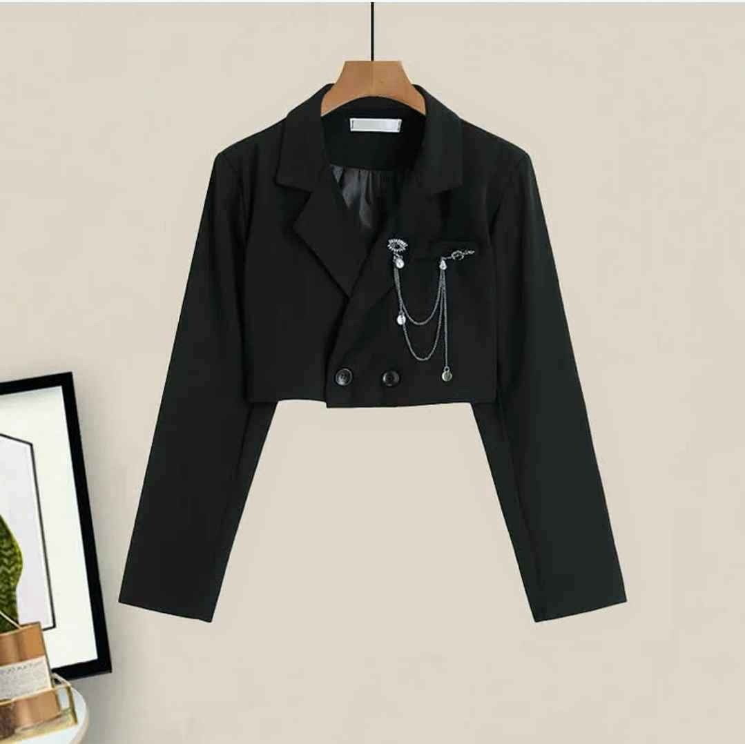 Chain Decor Short Blazer