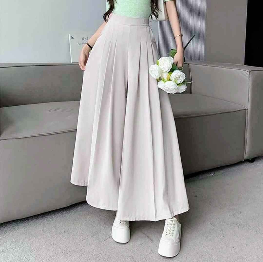 High Waist Wide Leg Pleated Casual Pants