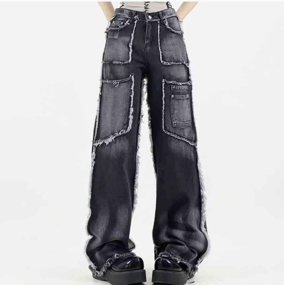 Vintage Hight Waist Loose Straight Denim Pants