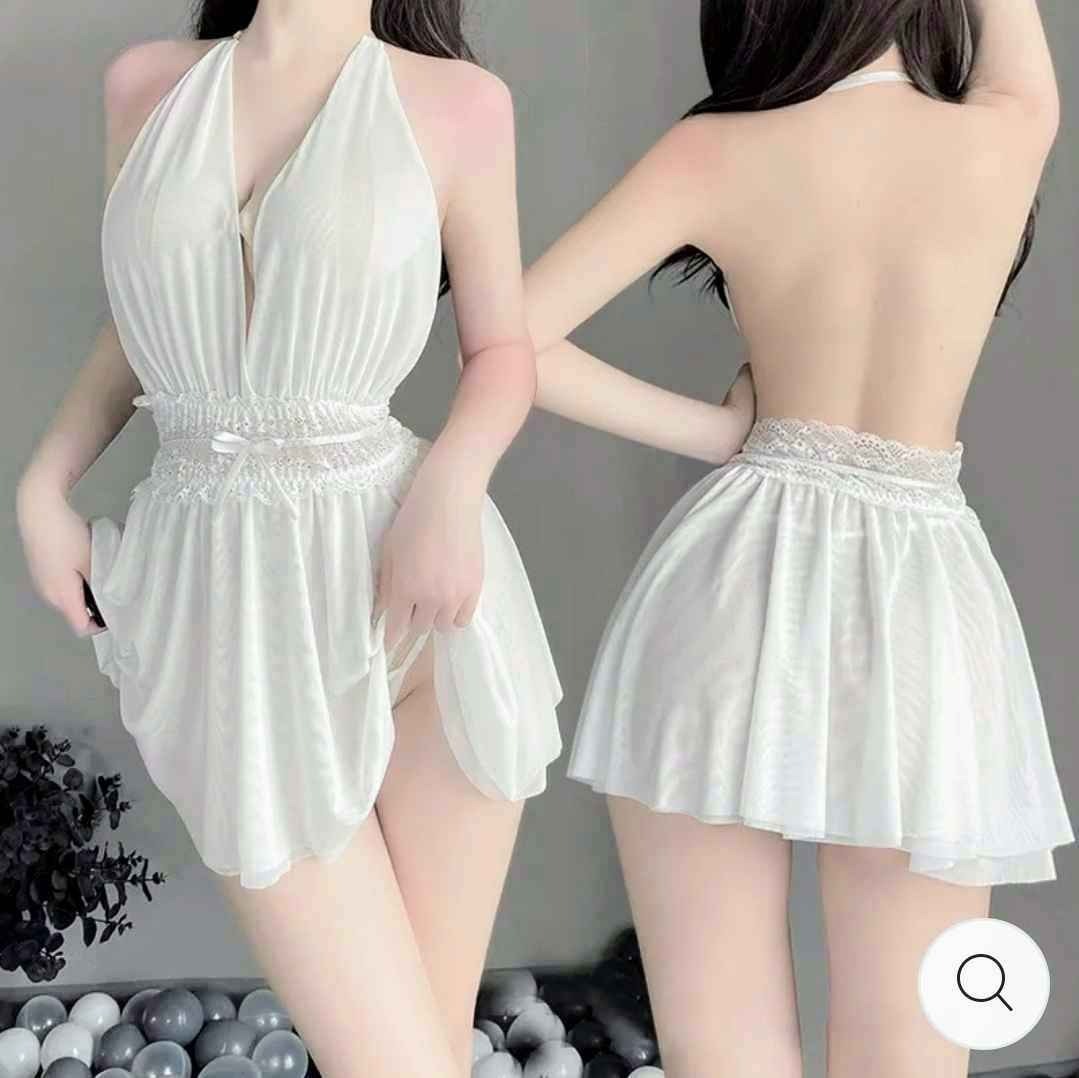 Halter Deep V-neck Backless Sexy Nightdress
