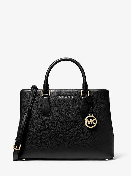 Camille Large Pebbled Leather Satchel