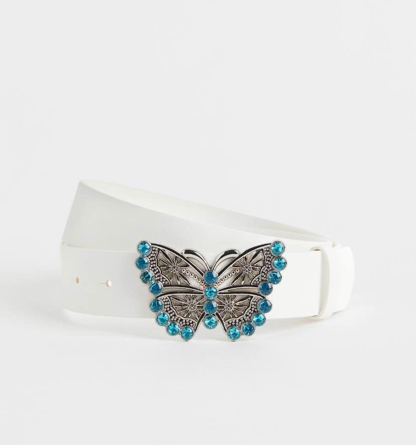 Belt with Rhinestone-detail Buckle