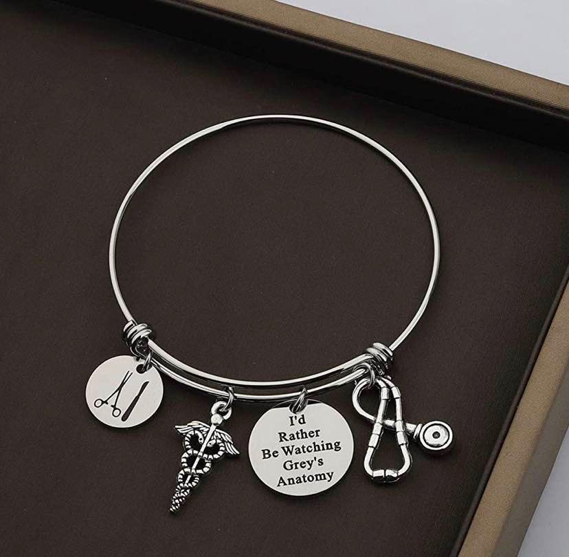 ENSIANTH You are My Person Gift Grey Gift I’d Rather Be Watching Grey’s Bracelet Gift for for Grey's Fans
