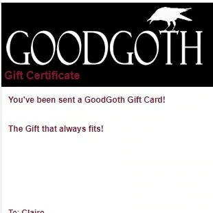 GoodGoth Gift Card (any amount)