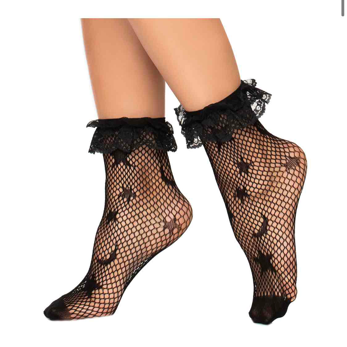 GALAXY NET LACE RUFFLE ANKLET SOCKS