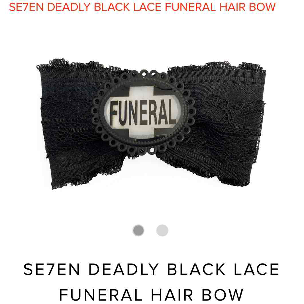 SE7EN DEADLY BLACK LACE FUNERAL HAIR BOW