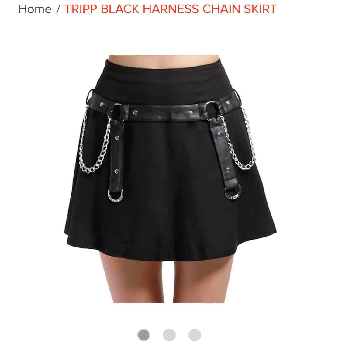 TRIPP BLACK HARNESS CHAIN SKIRT