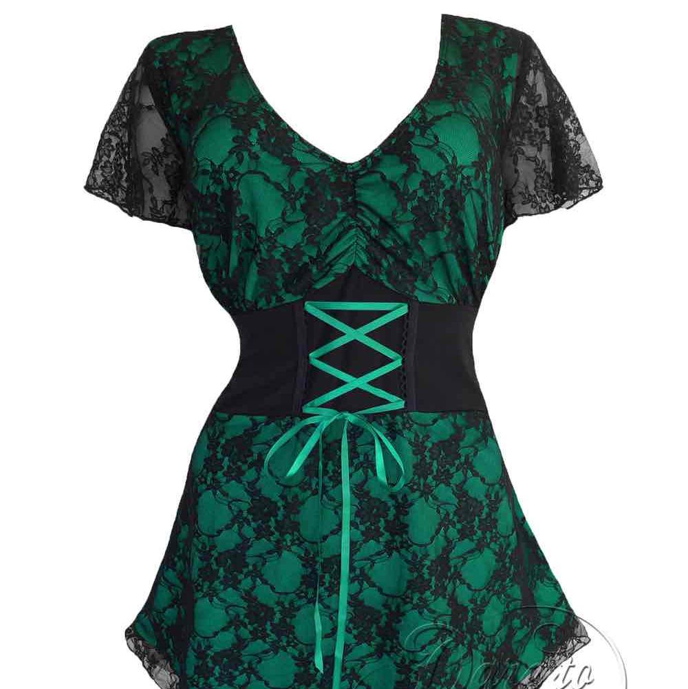Sweetheart Top in Emerald (1X)