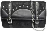 Dark Star Black Brocade Clutch Purse w Strap [DS/BG/7528Black] - $46.99 : Mystic Crypt, the most unique, hard to find items at ghoulishly great prices!