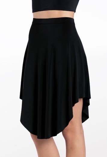 Matte Jersey Curved Hem Skirt