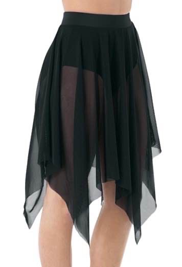 Mesh Handkerchief Hem Skirt