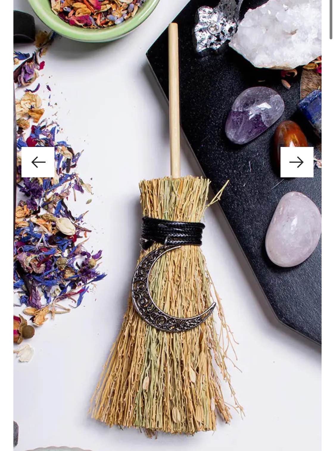 Mini Besom Wiccan Broom | Crescent Moon