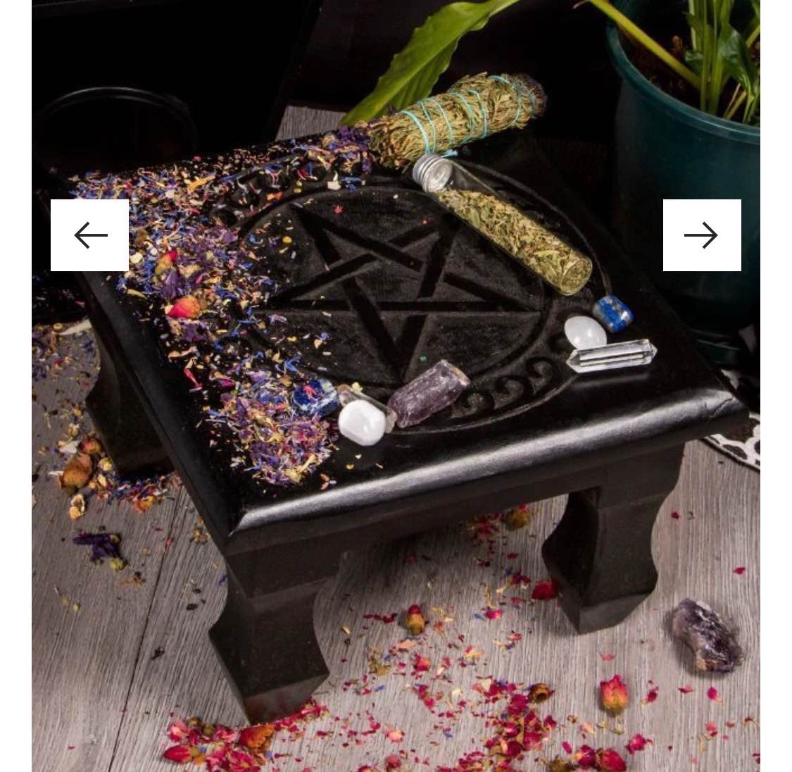 Black Pentacle Midi Altar Table