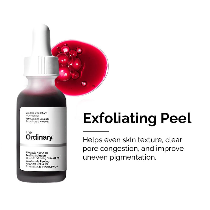 Ordinary.  AHA 30% BHA 2% Peeling Solution 10-Minute Exfoliating Facial, pH-36 Solution de Peeling AHA 30% BHA 2% Soin Exfoliant 10-Minutes, pH-36